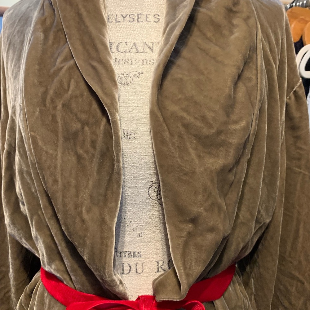 TAUPE VELVET JACKET size M #20 - Picture 3 of 11